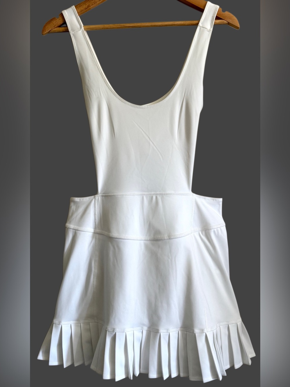 FP Movement by Free People White Tennis-Inspired Pleated Skirt Dress
